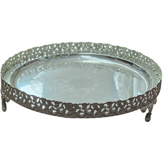 LARGE SILVER PAN DAN TRAY 35CM