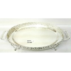 303 OVAL FOOTED SILVER TRAY