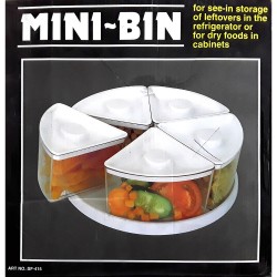 MINI BIN WHITE REVOLVING COMPARTMENTS