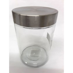 GLASS JAR ROUND SS LID 1.6 LT