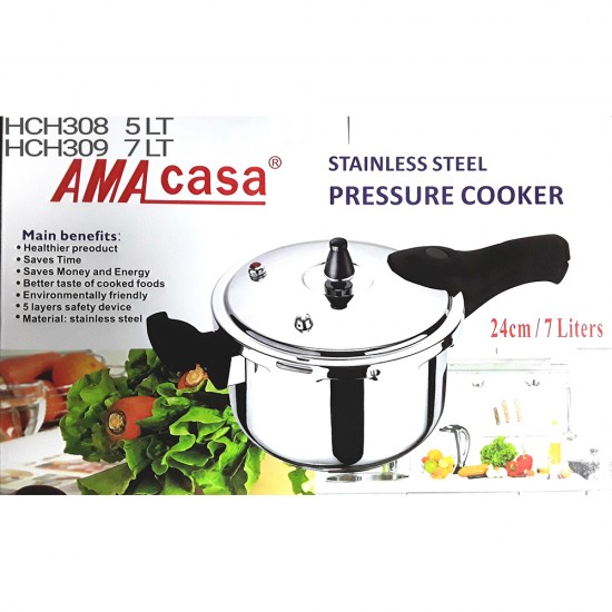 7 LITRE STEEL PRESSURE COOKER WITH INDUCTION BOTTOM