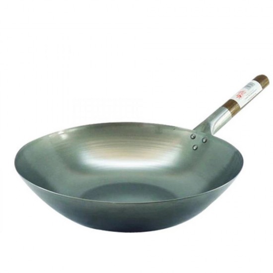 CHINESE WOK 12 INCH FLAT BOTTOM W/H CHINESE WOK 12 INCH FLAT BOTTOM W/H