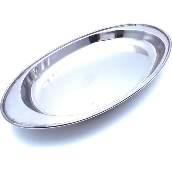 SS OVAL PLATE DEEP 30CM