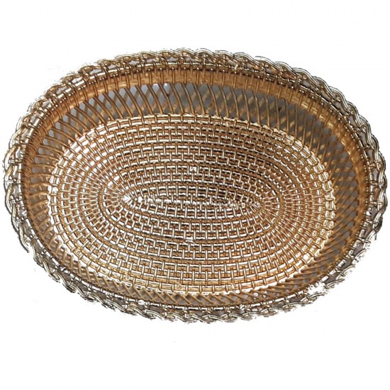 GOLD/SILVER OVAL TRAY 20.5CM GOLD/SILVER OVAL TRAY 20.5CM