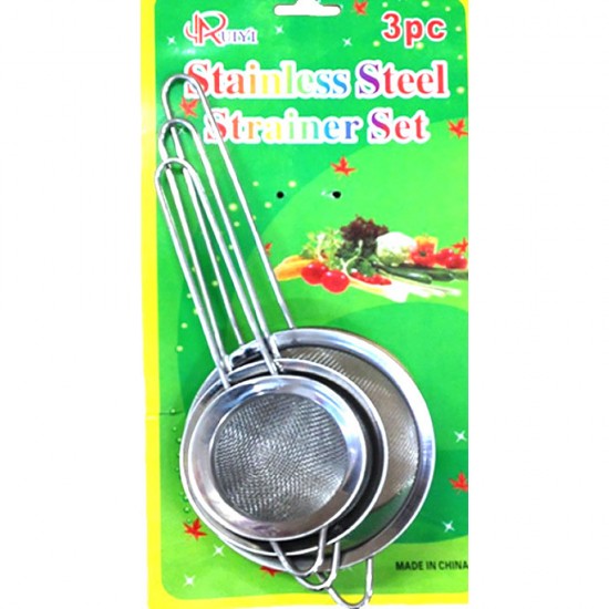 3PC SS STRAINER SET 7/8/10CM