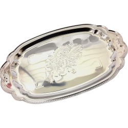 SMALL CHROME OVAL TRAY 30x17cm