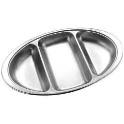 OVAL COMPARTMENT TRAY 50 CM 3 COMP