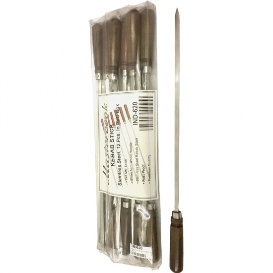 KEBAB STICK SS 8MM SHEESHAM HANDLE KEBAB STICK SS 8MM SHEESHAM HANDLE
