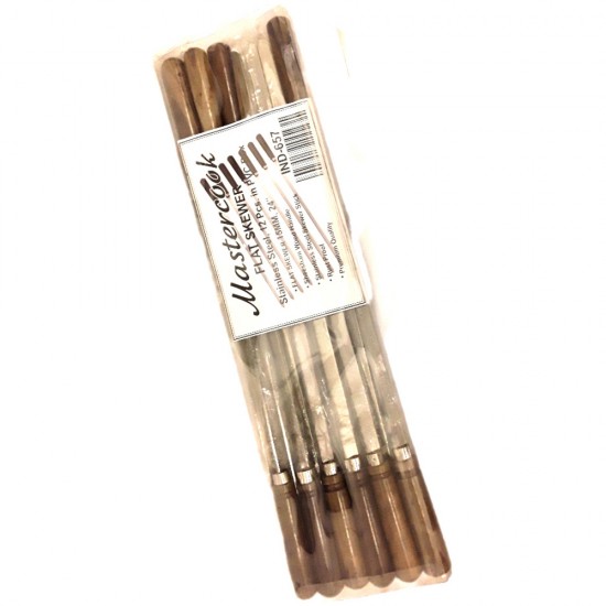 FLAT SKEWERS 15MM WOODEN HANDLE