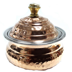 CURVED COPPER HANDI 11CM & LID