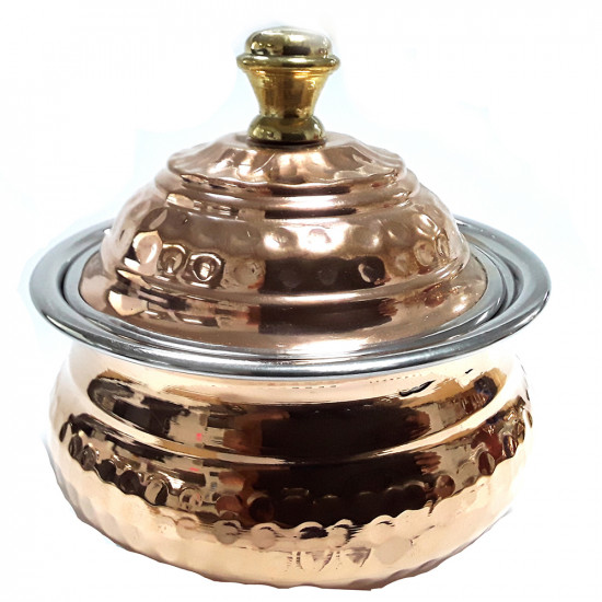 CURVED COPPER HANDI 11CM & LID