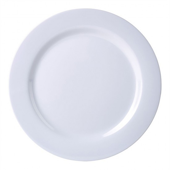 WHITE MELAMINE 10 INCH DINNER PLATE WHITE MELAMINE 10 INCH DINNER PLATE
