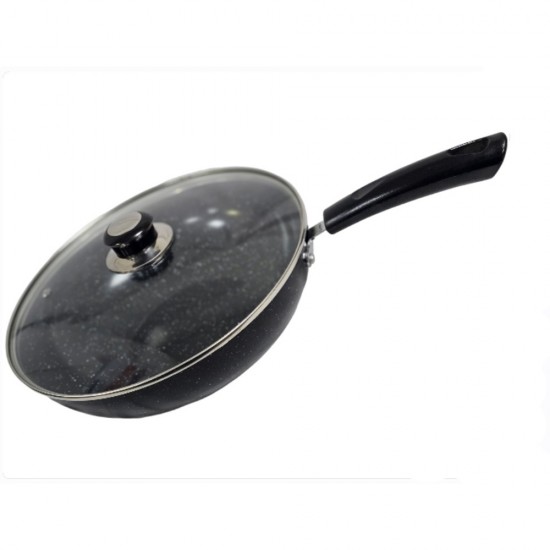 22CM NON STICK PL WOK+LID-CERAMIC